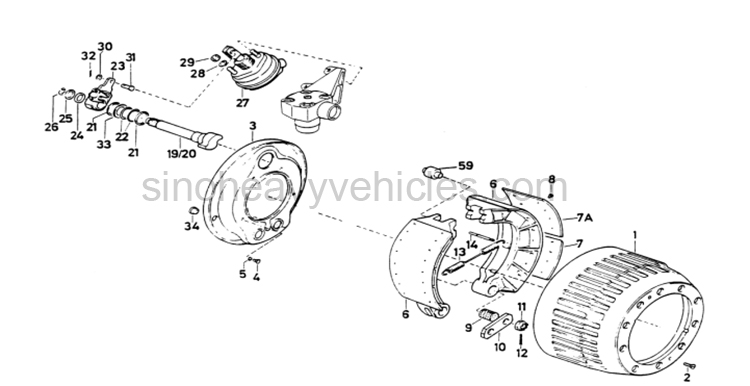 SINOTRUK PARTS CATALOG FRONT WHEEL BRAKE