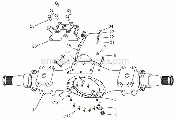 SINOTRUK PARTS CATALOG FIRST AXLE HOUSING