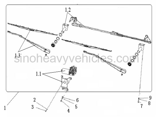 SINOTRUK PARTS CATALOG CAB PARTS WIPER