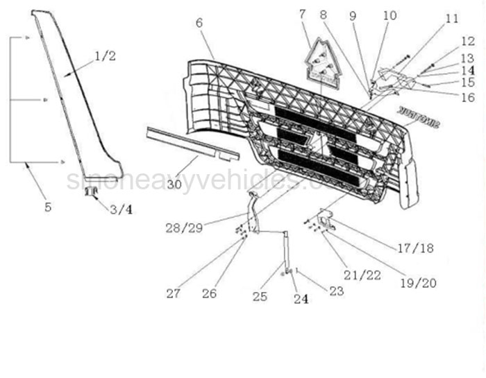 SINOTRUK PARTS CATALOG CAB FRONT COVER