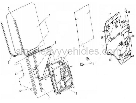 SINOTRUK PARTS CATALOG CABIN DOOR ACCESSORIES