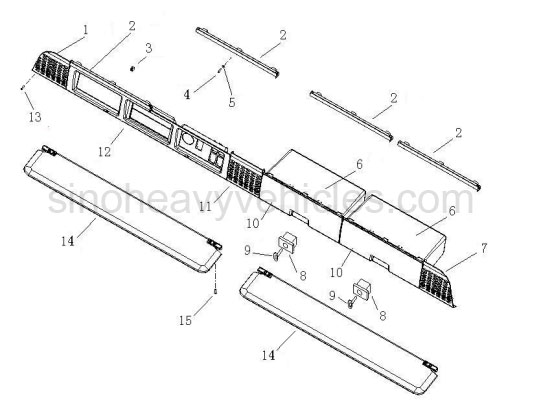 HOWO SINOTRUK 371 SPARE PARTS CATALOG UPPER BOX