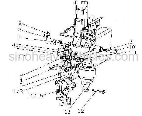 SINOTRUK HOWO TRUCK HW76 CAB CATALOG  FRONT SUPPORT PARTS