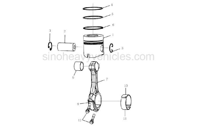 SINOTRUK PARTS CATALOG ENGINE PISTON &CONNECTING ROD