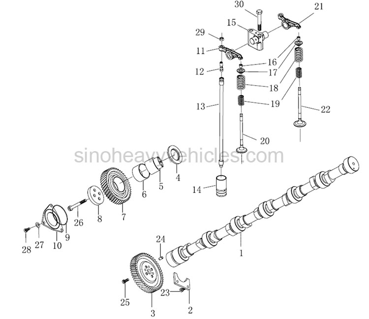 SINOTRUK PARTS CATALOG ENGINE VALVE TRAIN